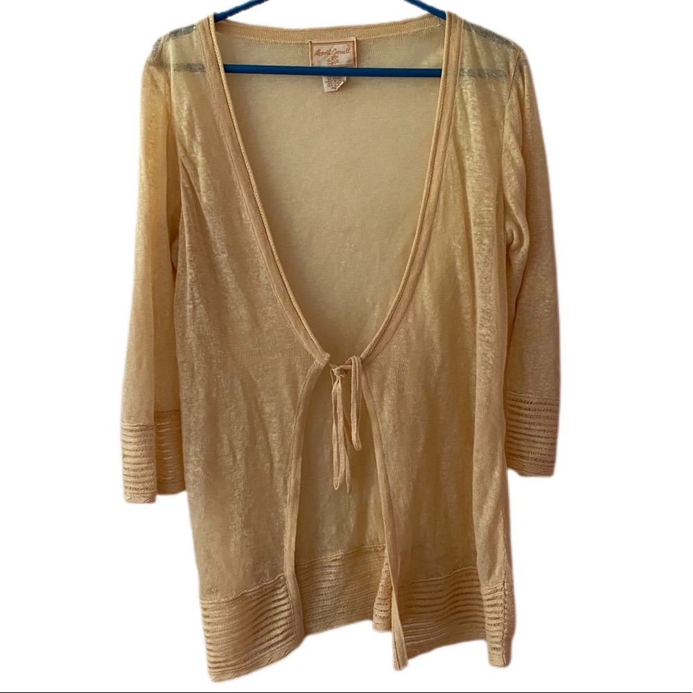 April Cornell Sheer Linen Cardigan Sz S